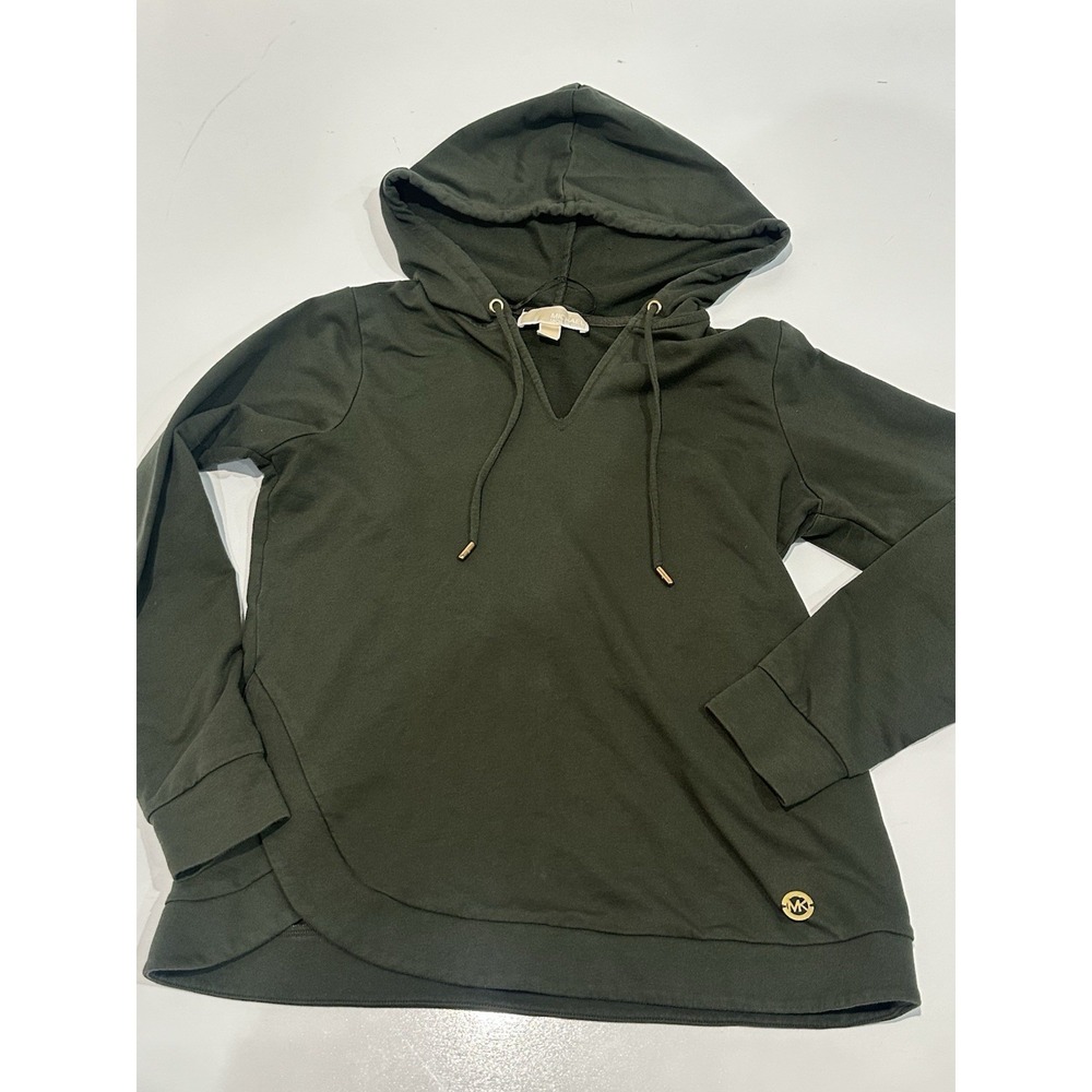 MICHAEL KORS Women's Long Sleeve Hoodie Pullover Sz S Green